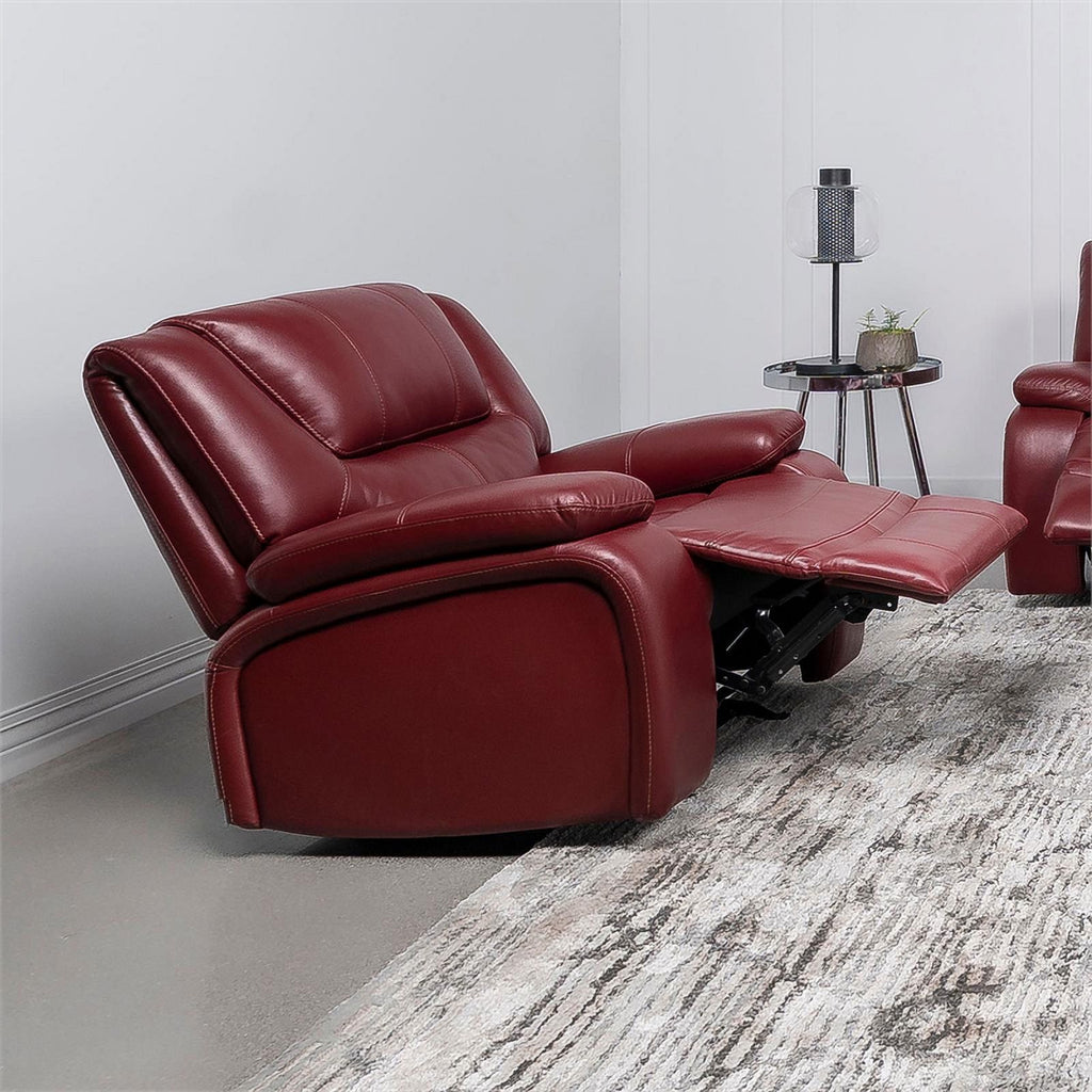 Red Faux Leather Upholstered Glider Recliner C251595