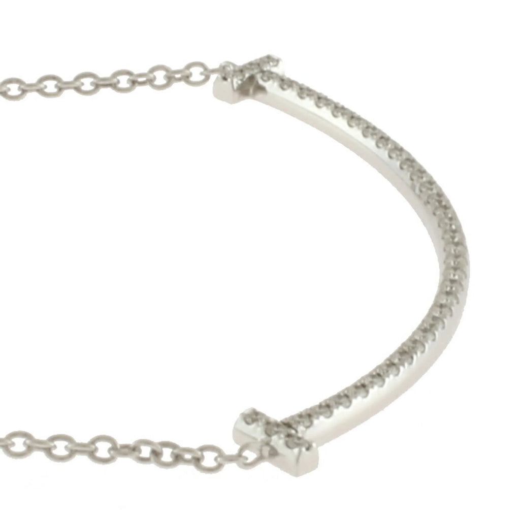 Tiffany T Smile Diamond Necklace 18K Z5845