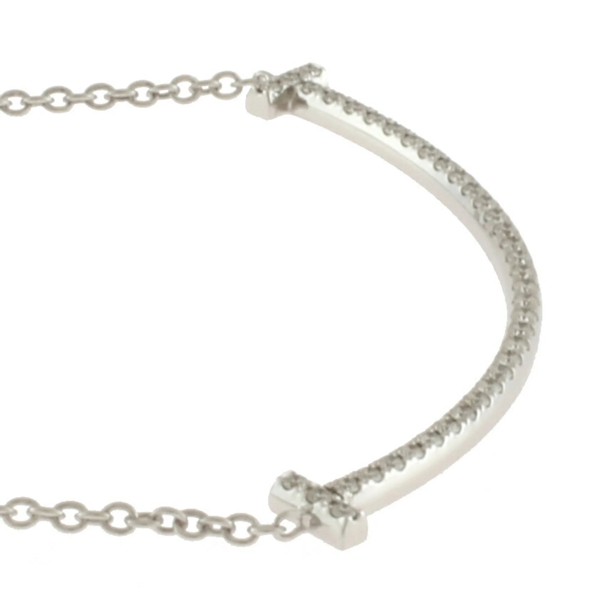 Tiffany T Smile Diamond Necklace 18K Z5845