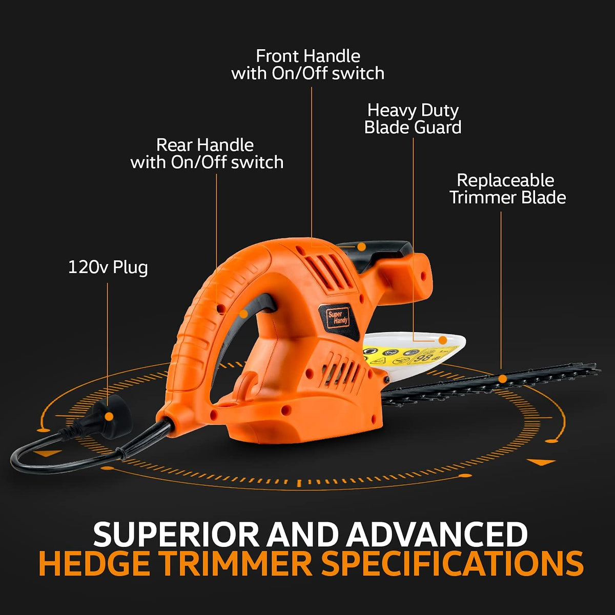 20-Inch Corded Electric Hedge Trimmer Pack of 2 A3076