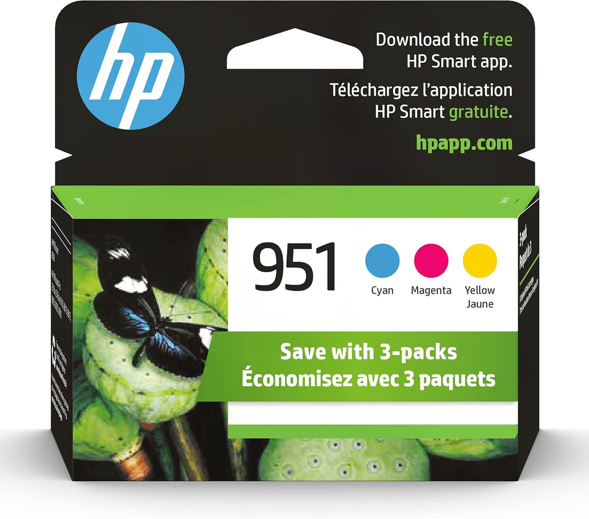 HP 951 Cyan, Magenta, Yellow Ink Cartridges (3-pack) X96933