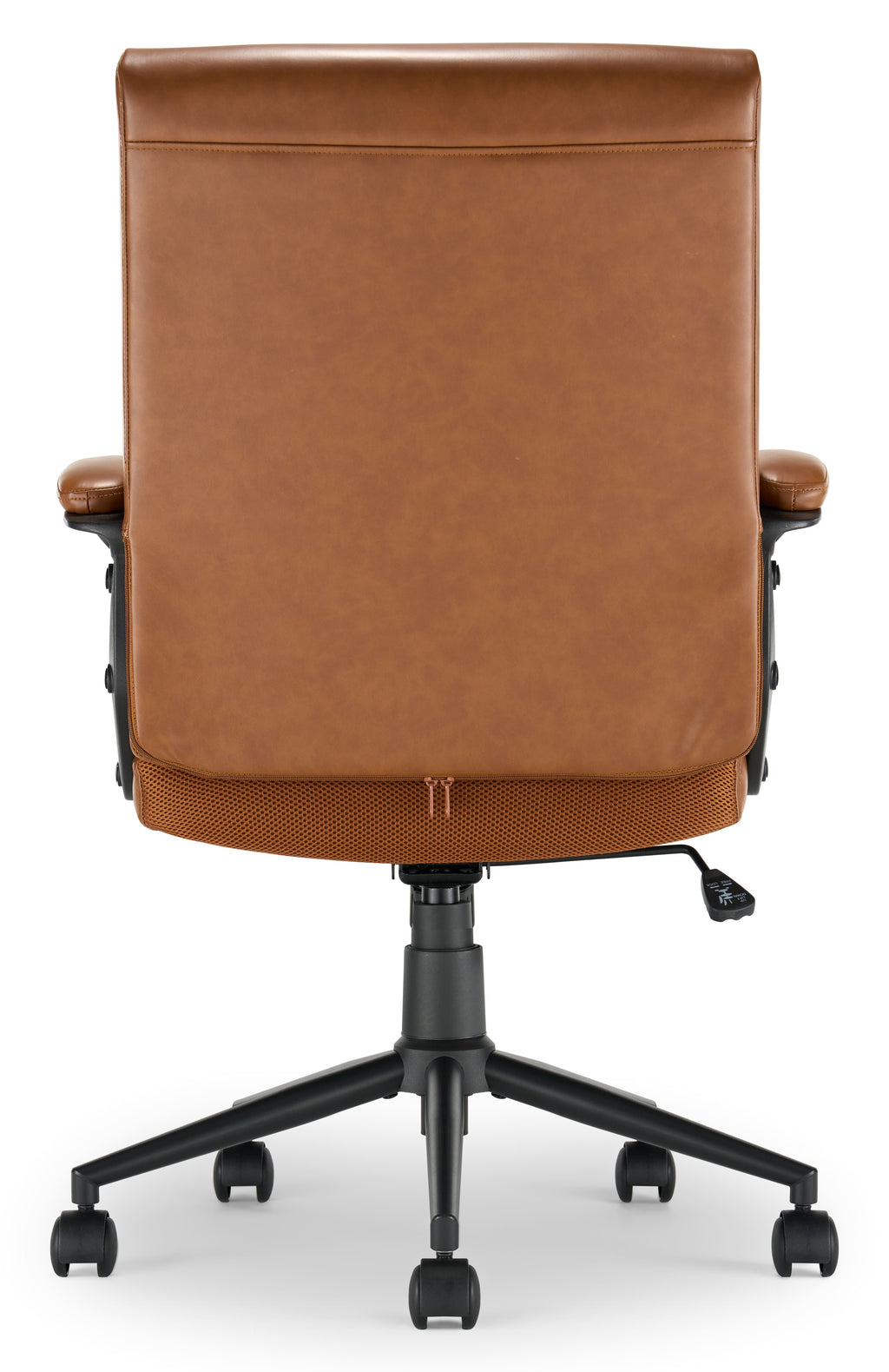 Cognac Bonded Leather Ergonomic Desk Chair E631