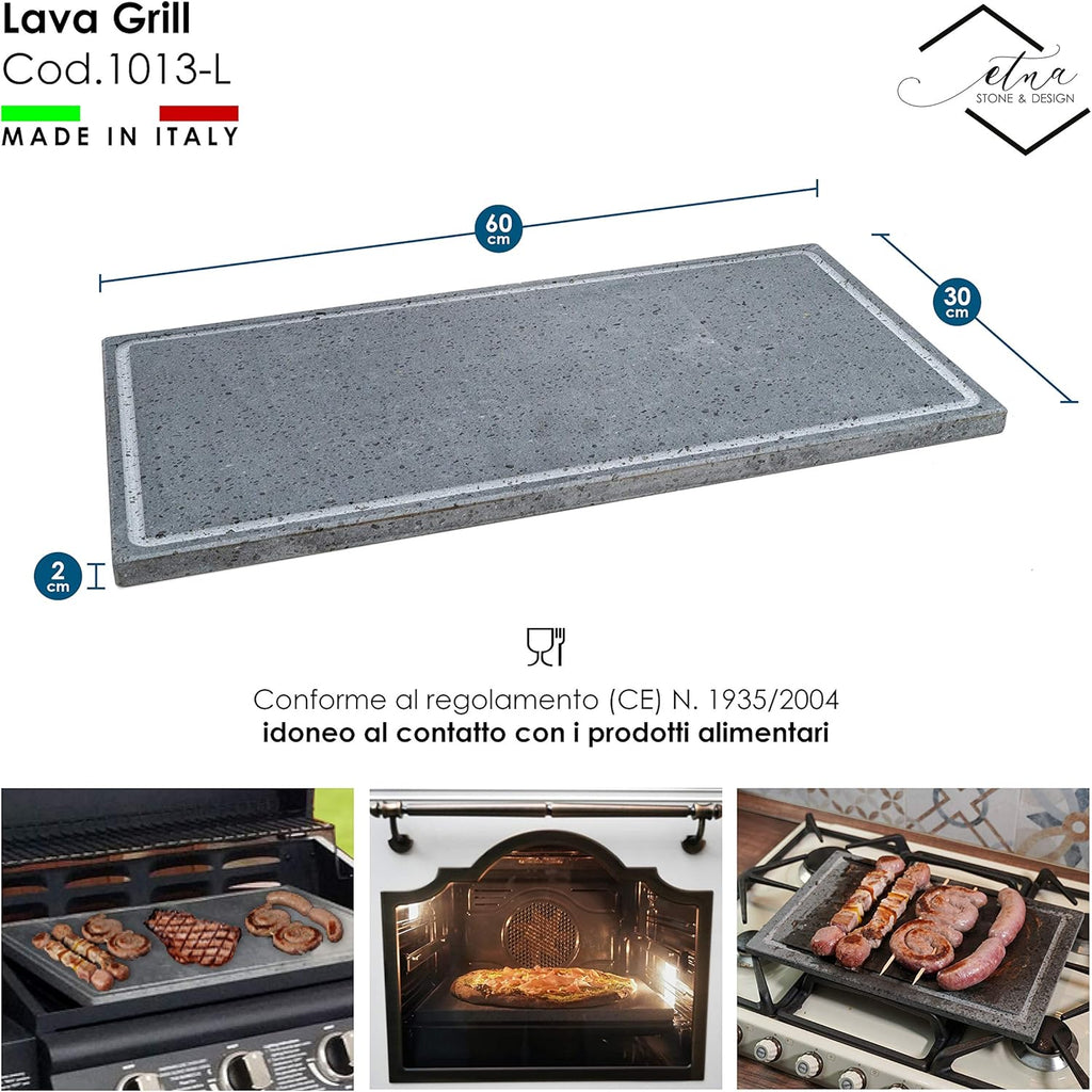 Lava Grill Steak Pan Stone Plate 60x30x2 cm Y735255