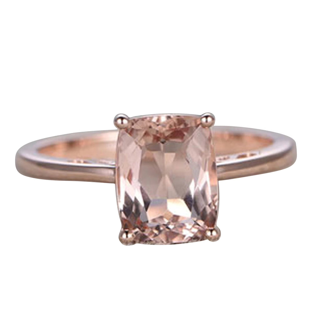 10mm Cushion Morganite 4 Carat Engagement Ring 10k Rose Gold Filigree L1504
