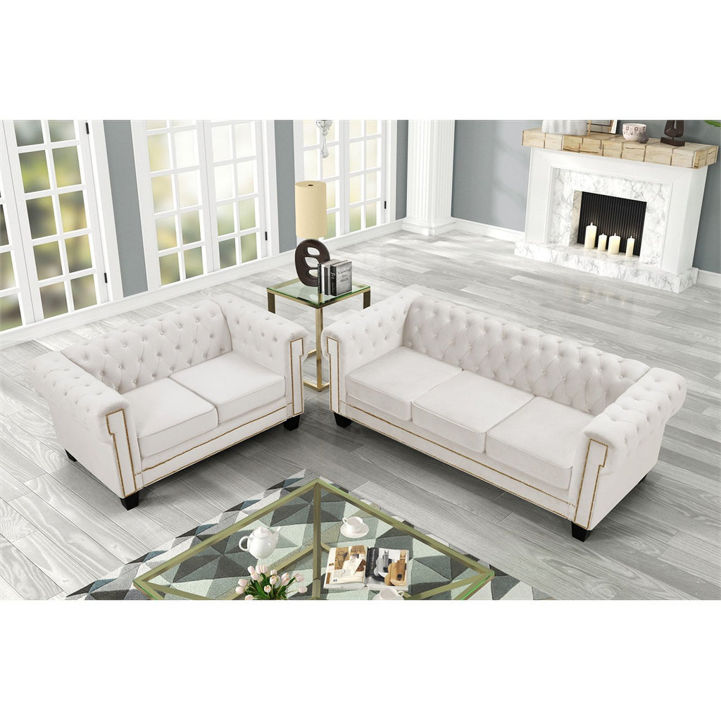 2-Piece Velvet Living Room Furniture Set K5501