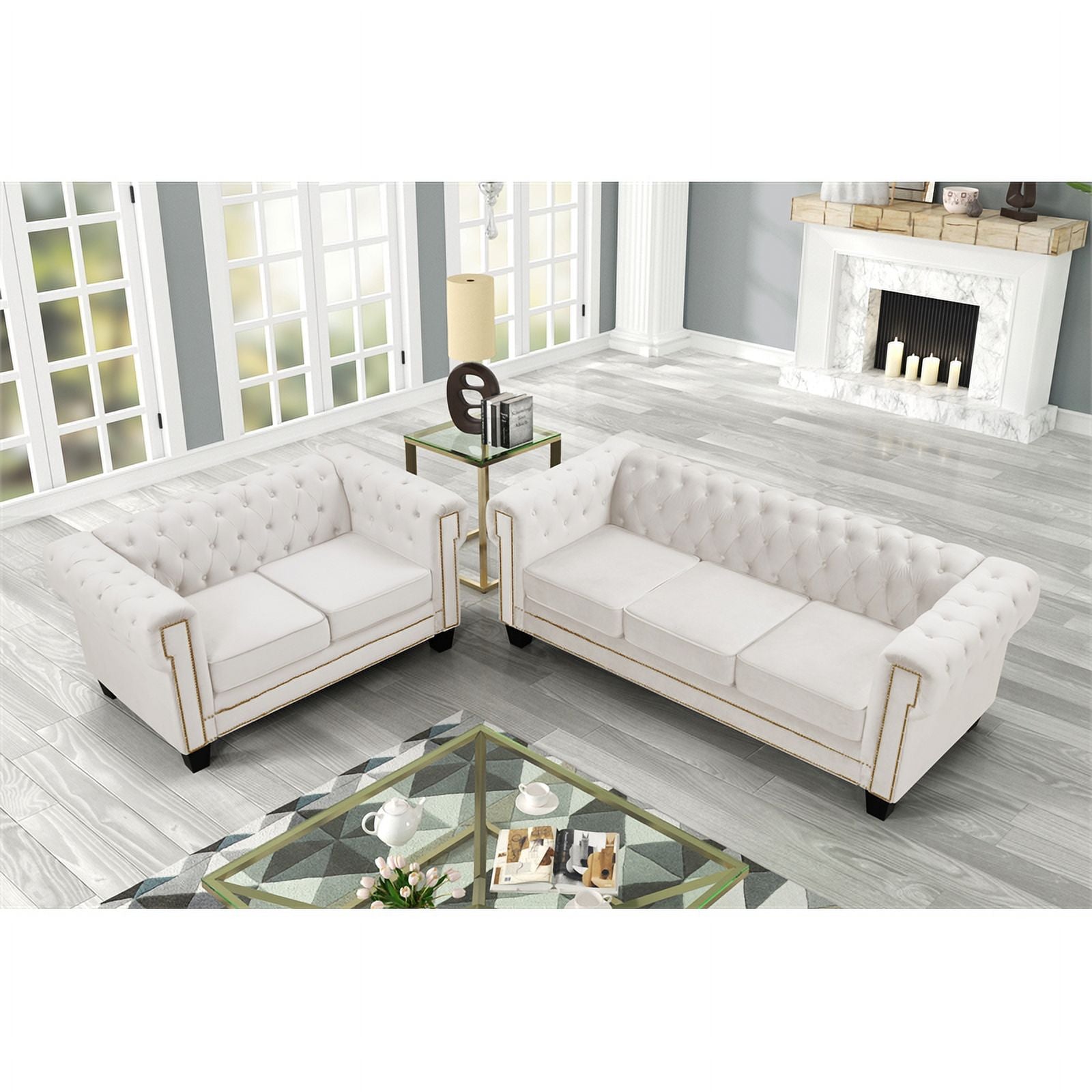 2-Piece Velvet Living Room Furniture Set K5501