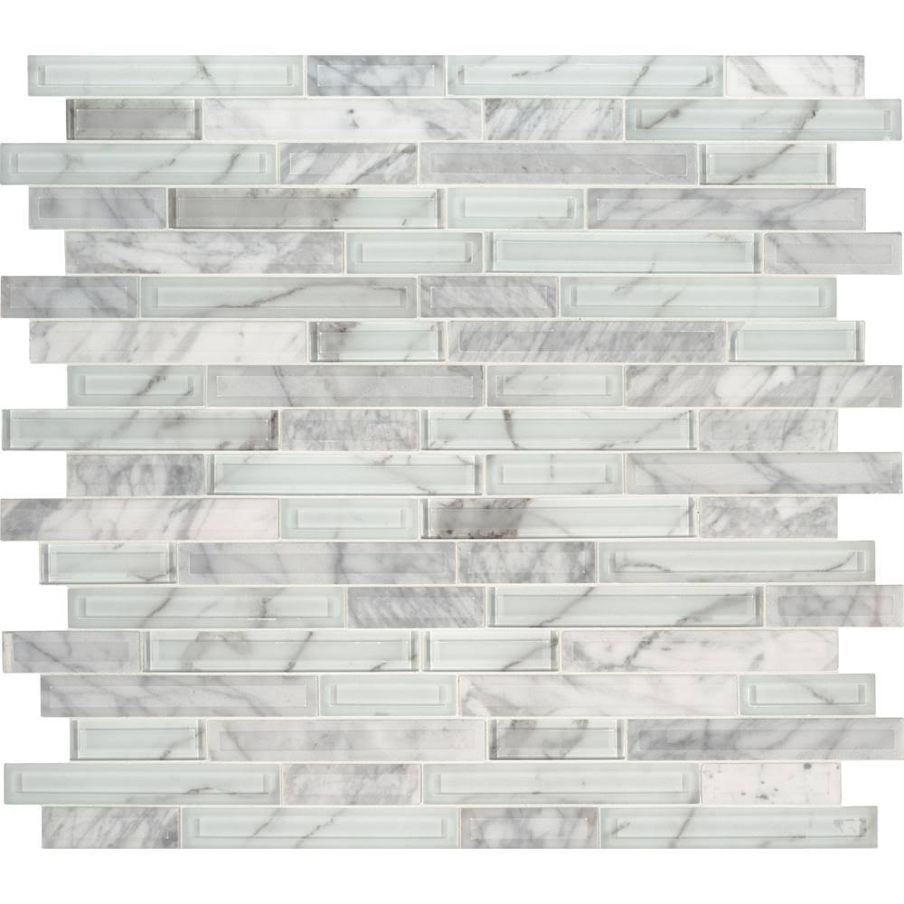 12.2 in. x 11.61 in. x 8 mm Glass Stone Mesh-Mounted Mosaic Tile A599