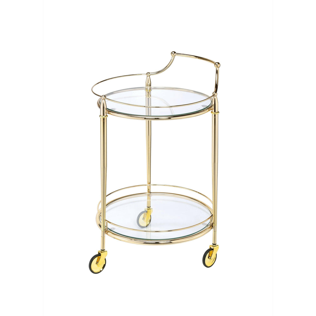 Gold & Clear Glass Serving Cart I39527