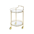 Gold & Clear Glass Serving Cart I39527