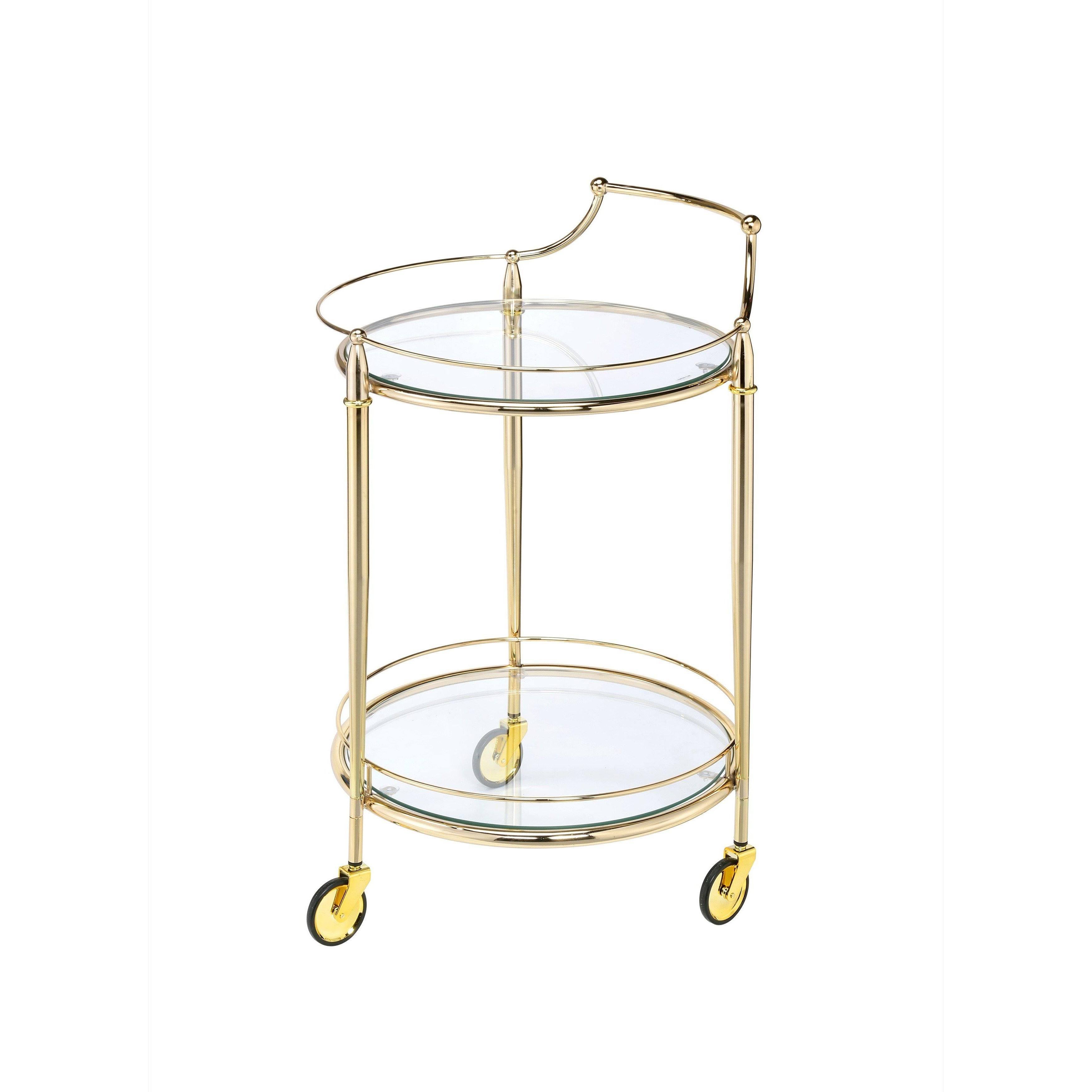 Gold & Clear Glass Serving Cart I39527
