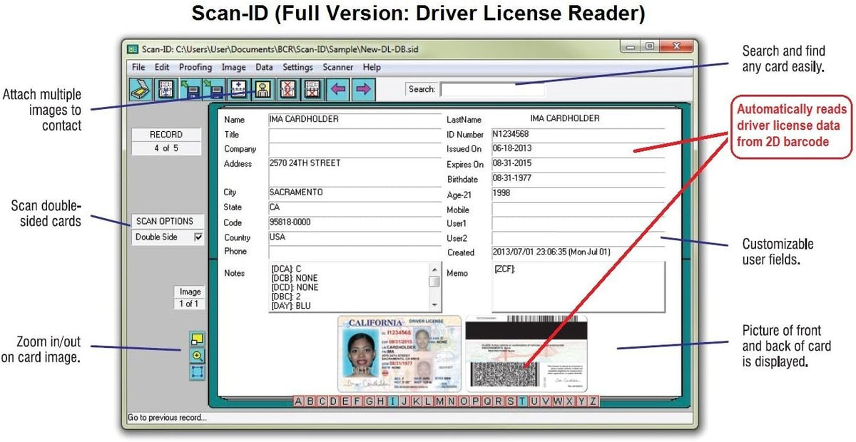 License Scanner with Age Verification for Windows S2884