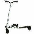 White-Black Kids 3 Wheels Foldable Wiggle Scooter U836589