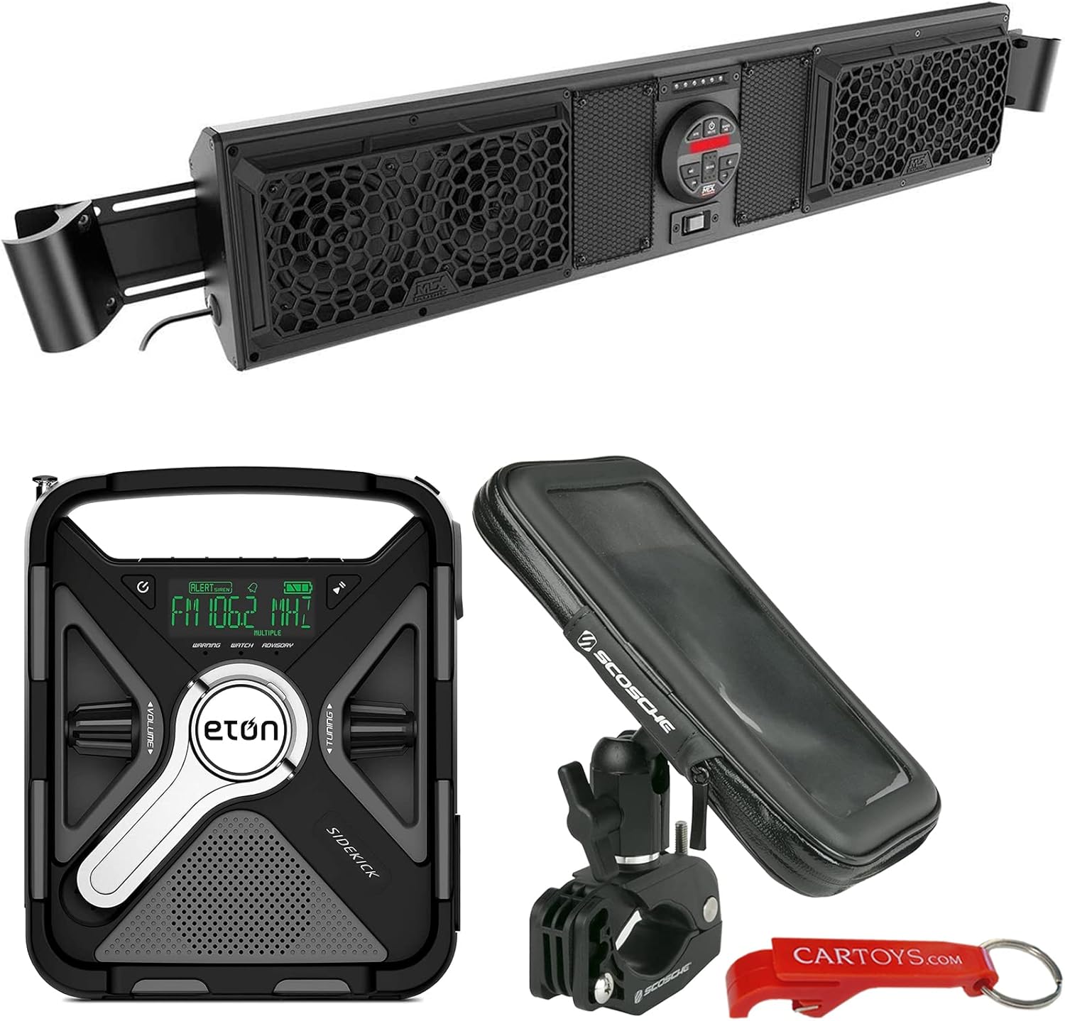 Bluetooth Overhead UTV Audio System with Four Speakers and Built-In Amplifier L546812