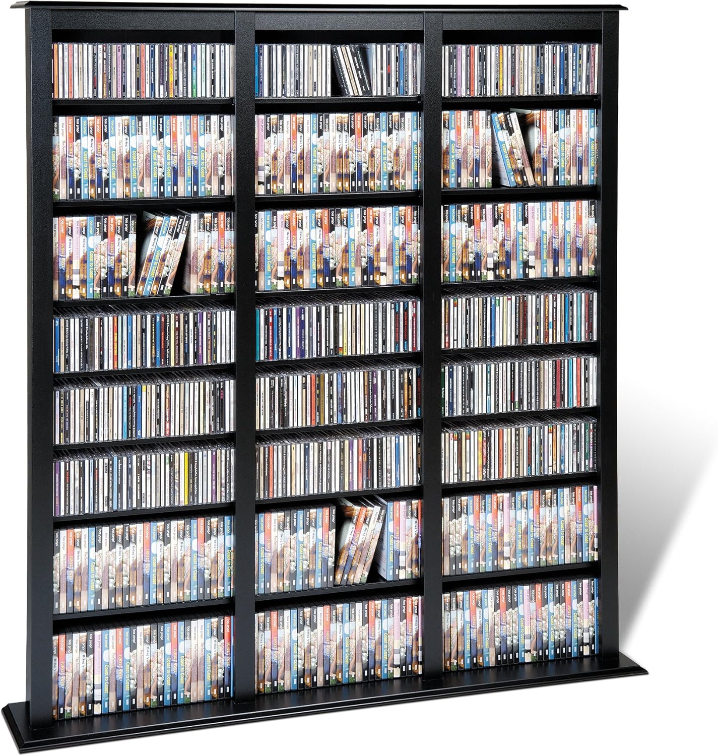 Black Triple Width Barrister Tower Storage Cabinet P71120