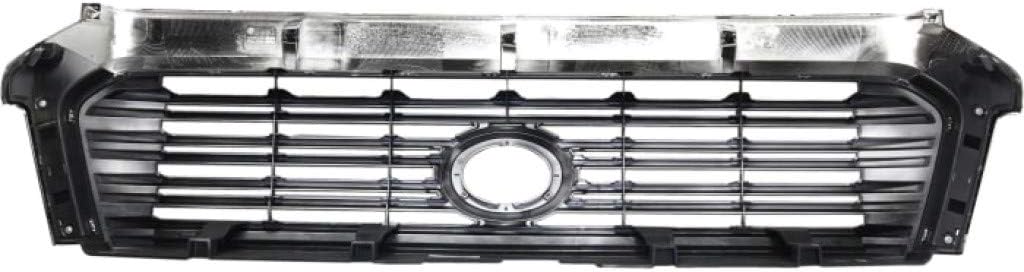 Painted Silver Shell Grille Assembly with Gray Insert and Chrome Molding R6931