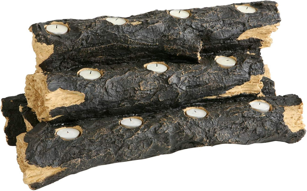 Rustic Wood Candle Holder I29896