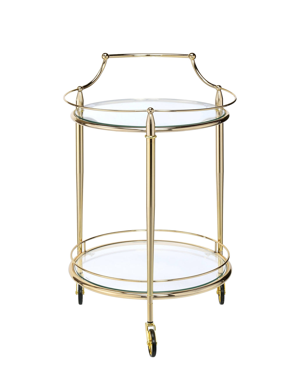 Gold & Clear Glass Serving Cart I39527