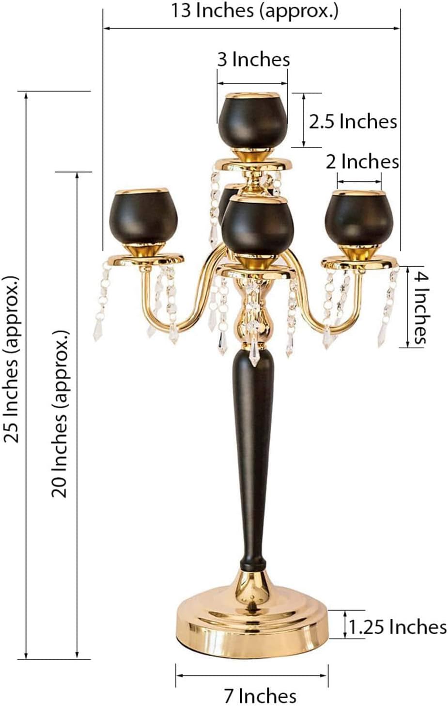25 Matte Black/Gold Metal Tealight Candle Holder H82125