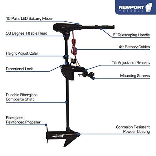 40lb Thrust Transom Mounted Saltwater Electric Trolling Motor I1683