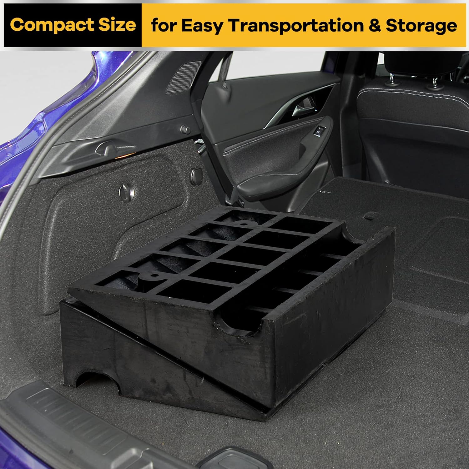 5” Rubber Curb Ramps 2PCS, Heavy Duty 22° Driveway Ramps with 4 Expansion Bolts & Predrilled Holes, Anti-Slip Surface, 6,800 lbs Load Capacity Pack of 2 Q8082