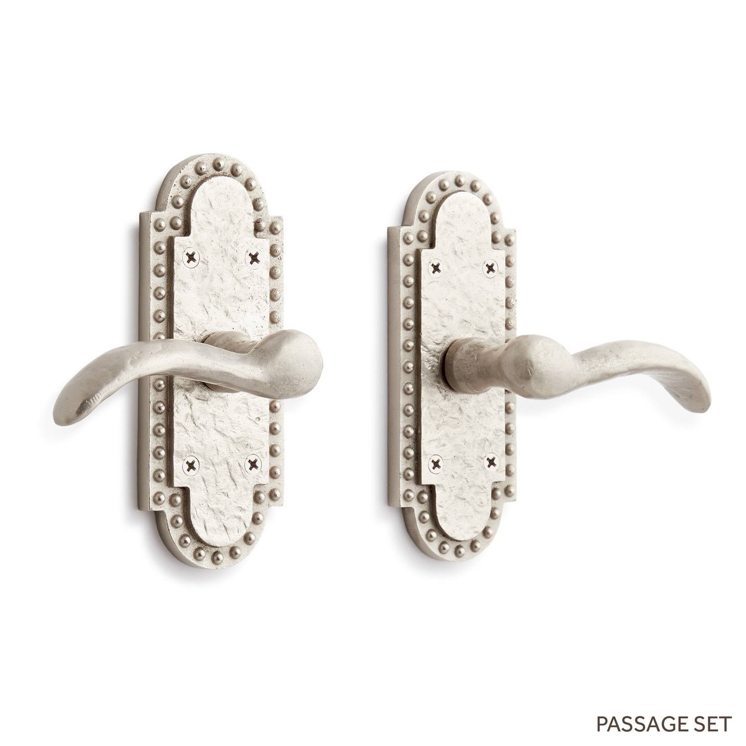 Solid Brass Passage Door Lever Set with Brushed Nickel W36806