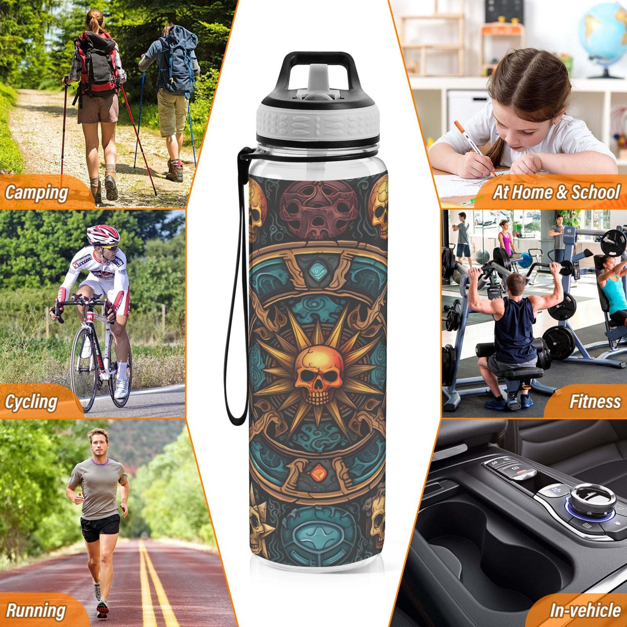 32oz Tritan Leakproof Clear Water Bottle with Straw M3963
