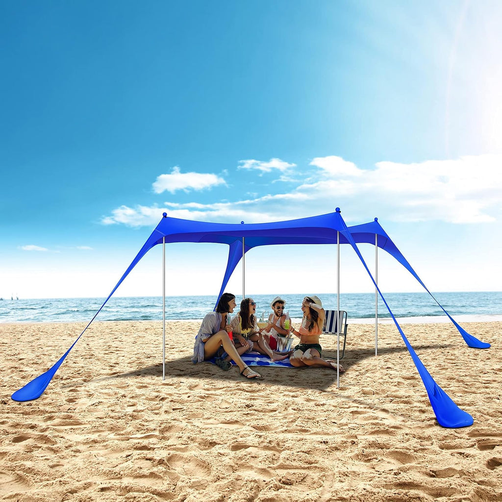 10x10 FT 4 Pole UPF50+ Beach Tent Sun Shelter R124