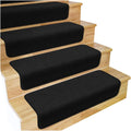 Set of 15 Black Carpet Stair Treads K8725