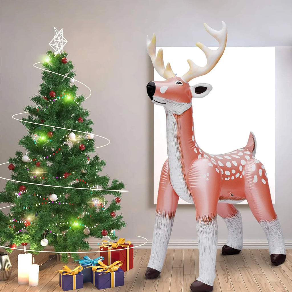 Rose Gold Standing Reindeer Inflatable 74” Tall Z775209