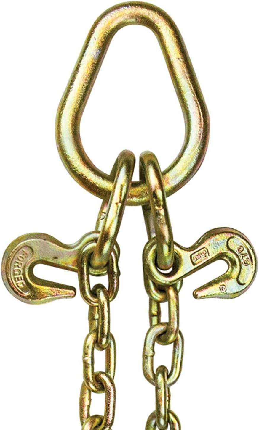 Towing Chain Bridle with 8 Inch J Hooks, Grade 70 Chain, 40 Inches Long, 4,700 Pound Safe Working Load T7126