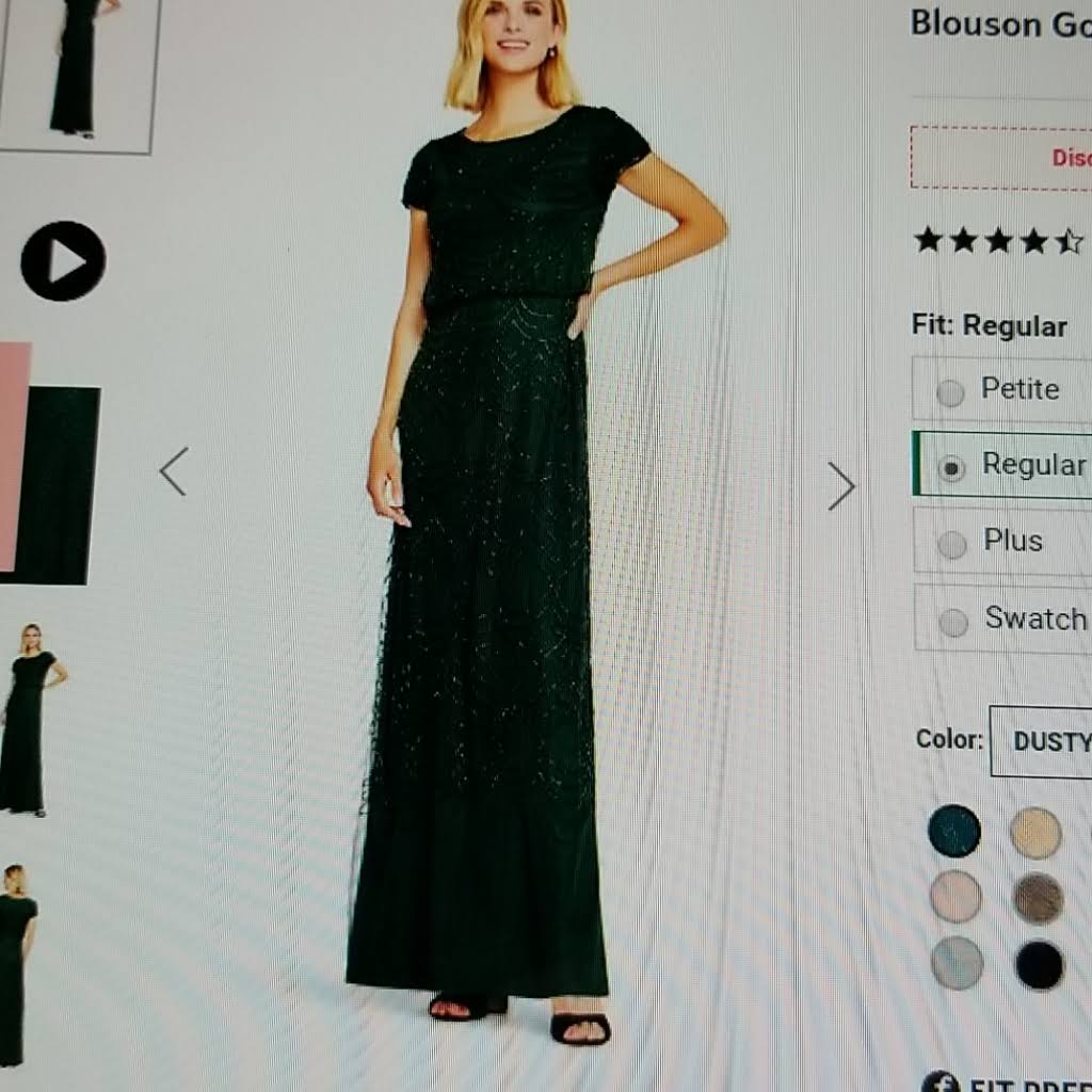 Beaded Blouson Gown - Green Q5491