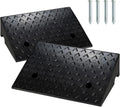 5” Rubber Curb Ramps 2PCS, Heavy Duty 22° Driveway Ramps with 4 Expansion Bolts & Predrilled Holes, Anti-Slip Surface, 6,800 lbs Load Capacity Pack of 2 Q8082