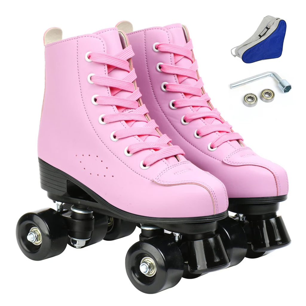 Pink High Top Roller Skates with Shoes Bag T9776