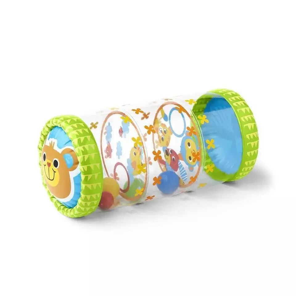 Inflatable Baby Crawling Roller Toy with Rattle and Ball PVC Early Educational Toy Y2867