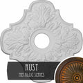 17 3/4 inchod x 3 1/8 inchid x 1 inchp Hand-Painted Rust Ceiling Medallion D368