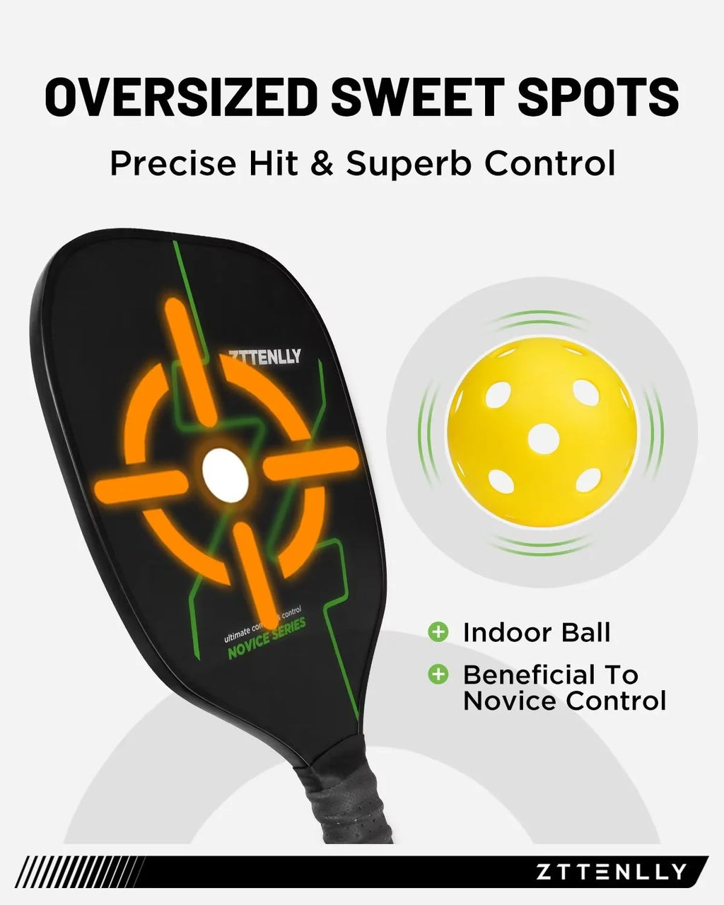 Pickleball Paddles Set of 2 with Carry Bag Wood Pickleball Rackets Y14325