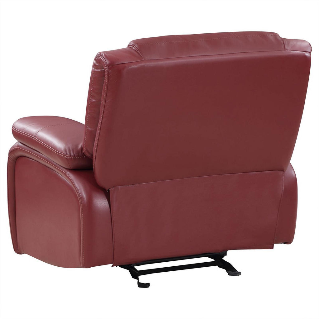 Red Faux Leather Upholstered Glider Recliner C251595