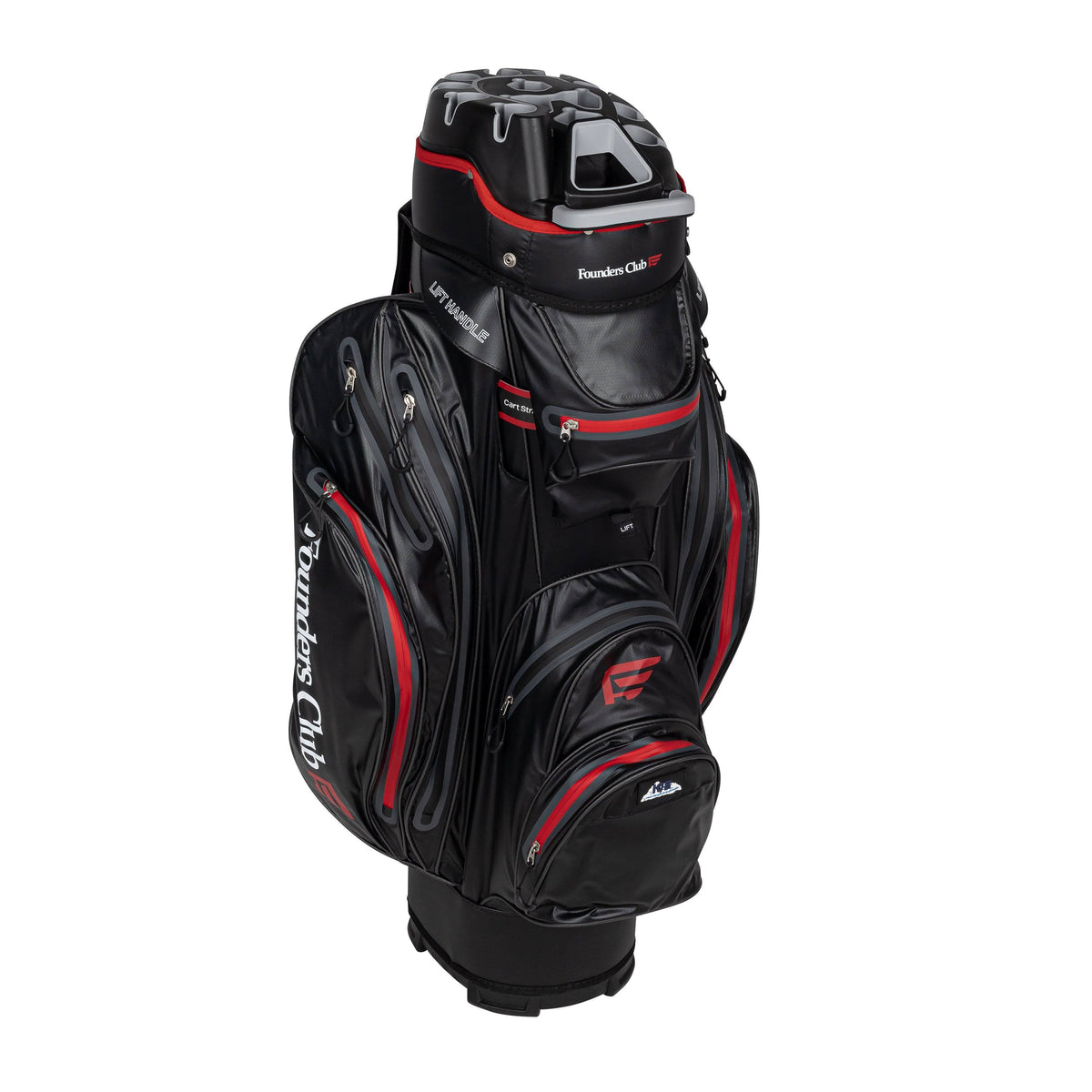 Black/Red 14 Way Waterproof Cart Bag W633819