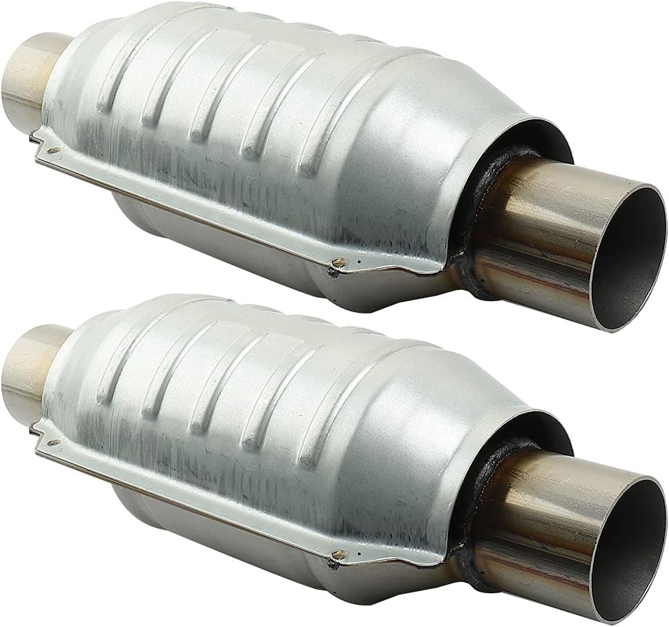 2 PACK Universal Catalytic Converter with O2 Port & Heat Shield Y18710