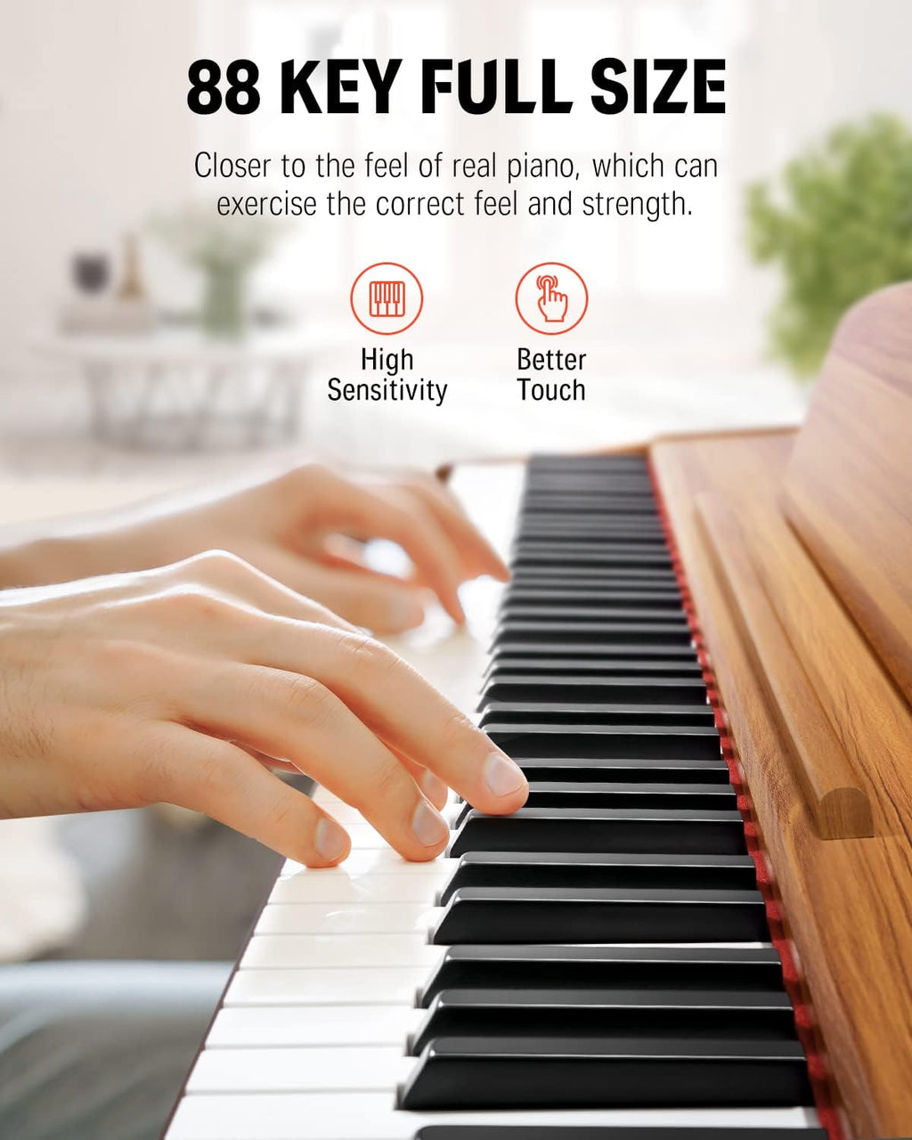 88 Key Weighted Digital Piano with Stand, Triple Pedal and MIDI K682910