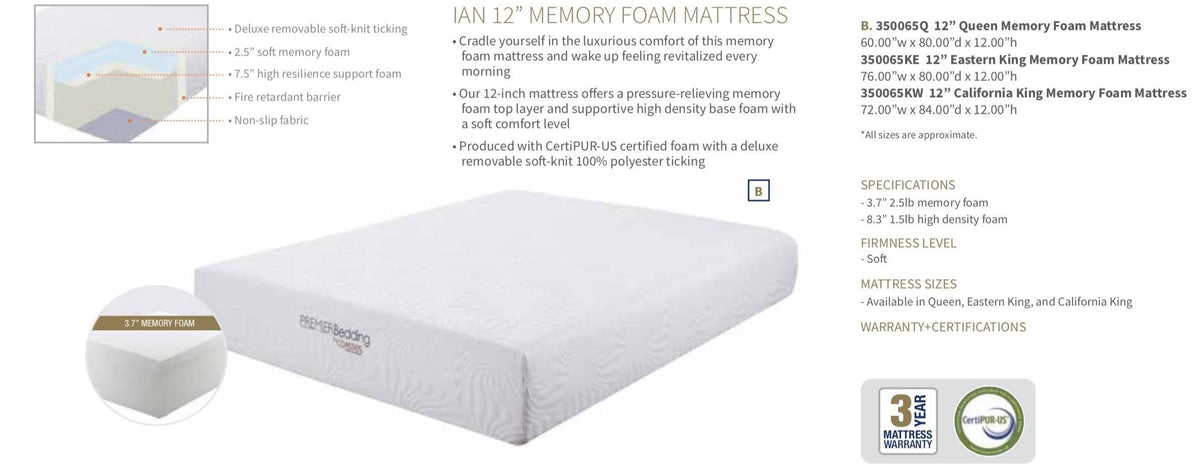 California King Memory Foam Mattress Y71990