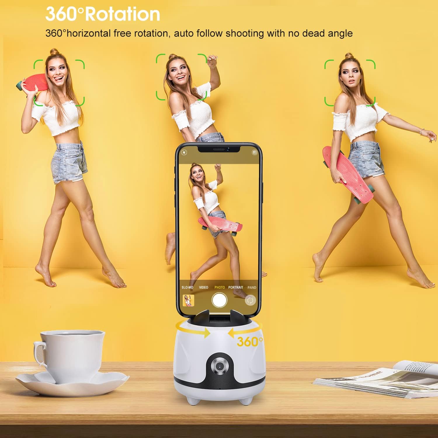 White 360° Rotation Motion Sensor Phone Holder, Pack of 2 P254178