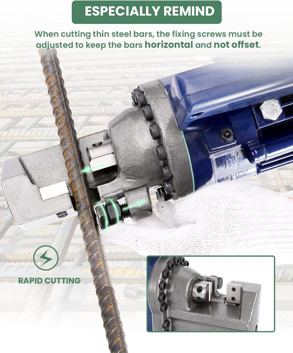 Portable Hydraulic Rebar Cutter 4-22mm X2618