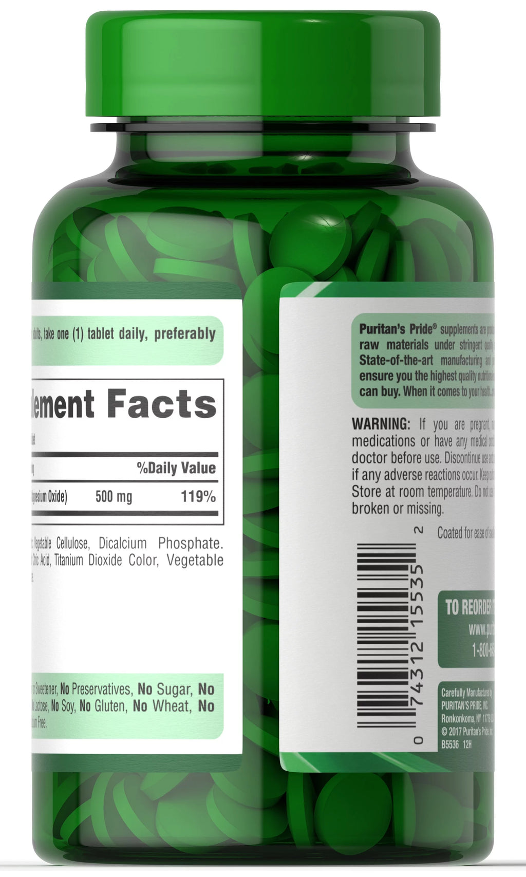 Magnesium Tablets 500mg 100 Ct I2721