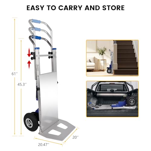 880lbs Capacity Electric Hand Trucks Stair Climber Trolley with Safety Rope H496057