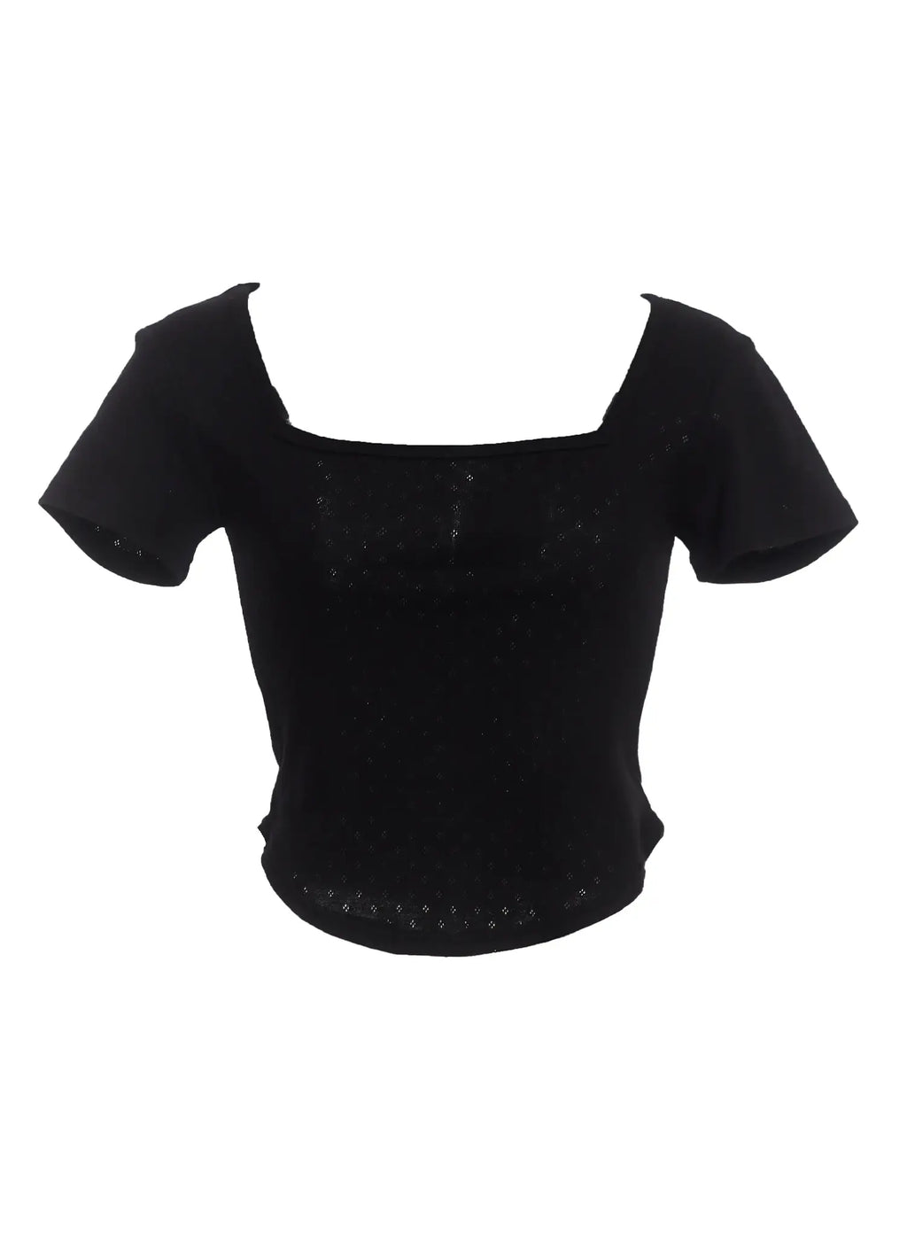 Punched Square-Neck Short-Sleeve Tee IC503