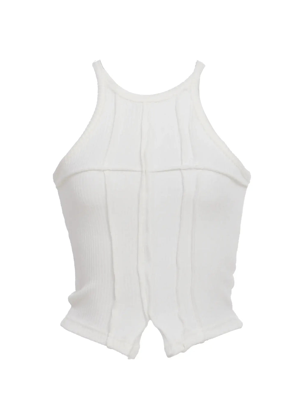 Ribbed Halter Cut-Out Tank IC503
