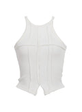 Ribbed Halter Cut-Out Tank IC503