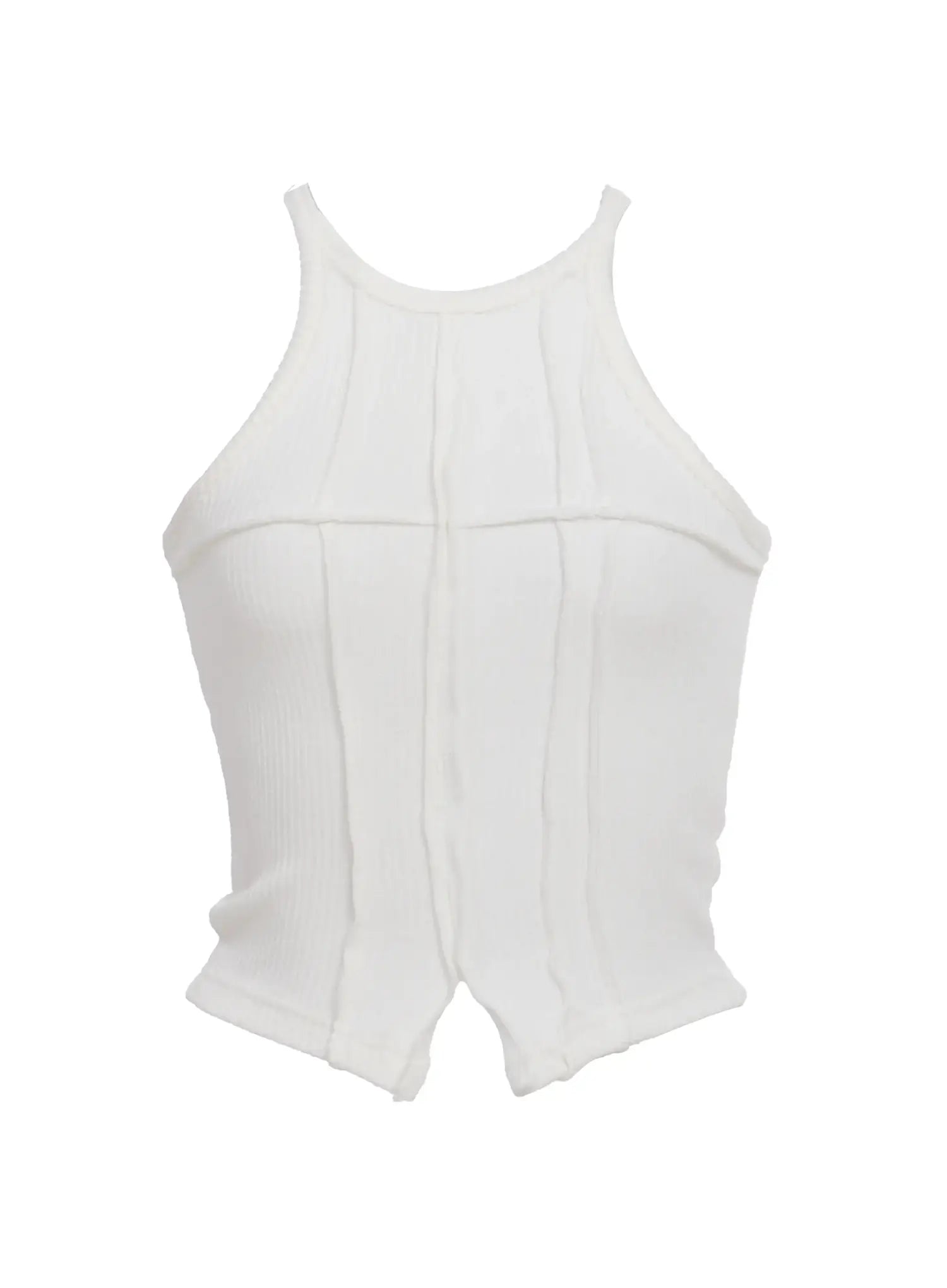 Ribbed Halter Cut-Out Tank IC503