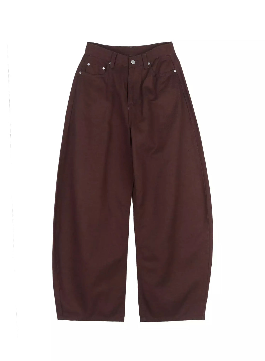 Wide-Leg Brown Cotton Pants IL531